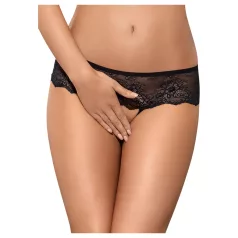Obsessive Merossa - open string met strass - zwart - L/XL