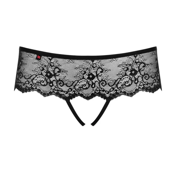 Obsessive Merossa - open string met strass - zwart - L/XL