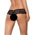 Obsessive Merossa - open string met strass - zwart - 2XL/3XL