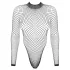 Obsessive - zwarte netstof body met lange mouwen (S-L)