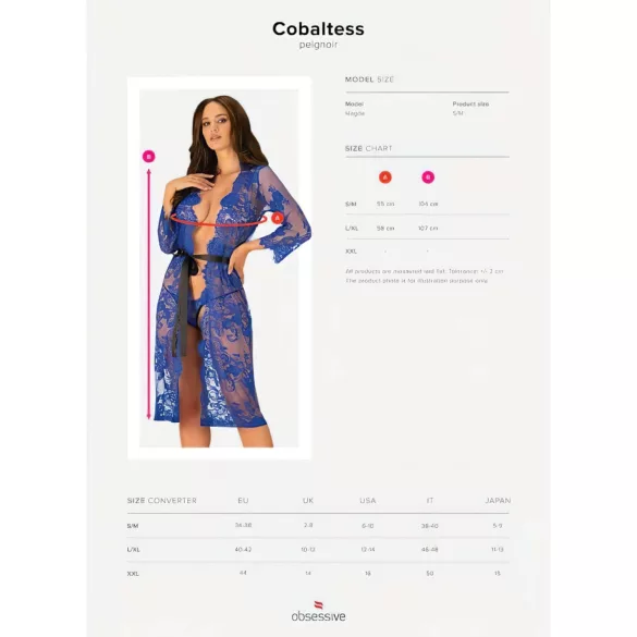 Obsessive Cobaltess - kanten kimono (blauw)