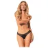 Obsessive Bella Rou - slip - bloemenmotief - zwart - M/L