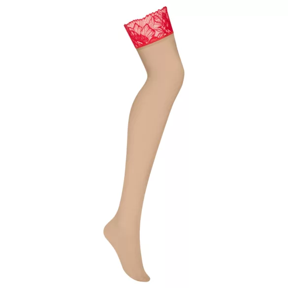 Obsessive Matildea - kanten hold-up kousen - rood