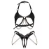 Obsessive Anyya - bh-set van leerlook met kettingen (zwart)
