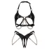 Obsessive Anyya - bh-set van leerlook met kettingen (zwart)