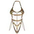 Obsessive Anyya - body met bandjes in leerlook met kettingen (goudkleurig)