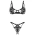 Obsessive Luise - 2-delige lingerie set met tulpdesign (zwart)
