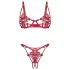 Obsessive Luise - 2-delige lingerieset met tulpenmotief (rood)