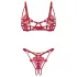 Obsessive Luise - 2-delige lingerieset met tulpenmotief (rood)