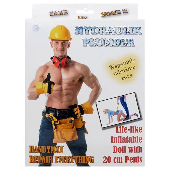 Handyman - opblaasbare man - sekspop - levensgroot - huidkleur