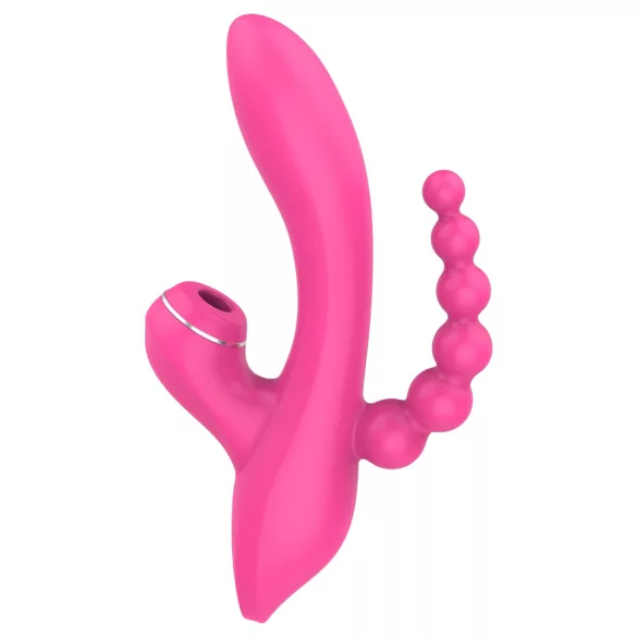 Erospace Sweet Play - G-punt vibrator met anaalsonde en zuigfunctie (roze)