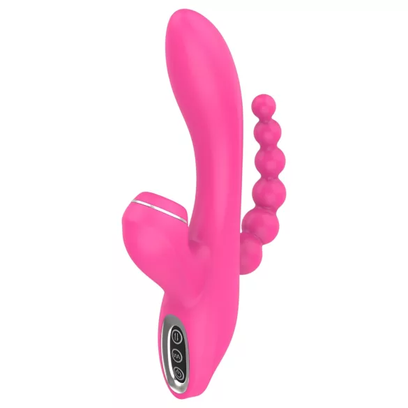Erospace Sweet Play - G-punt vibrator met anaalsonde en zuigfunctie (roze)