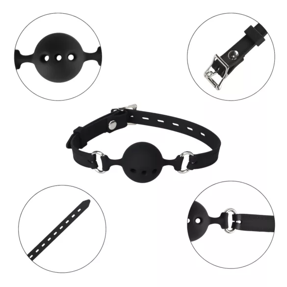 Wild Play - siliconen ballgag - zwart