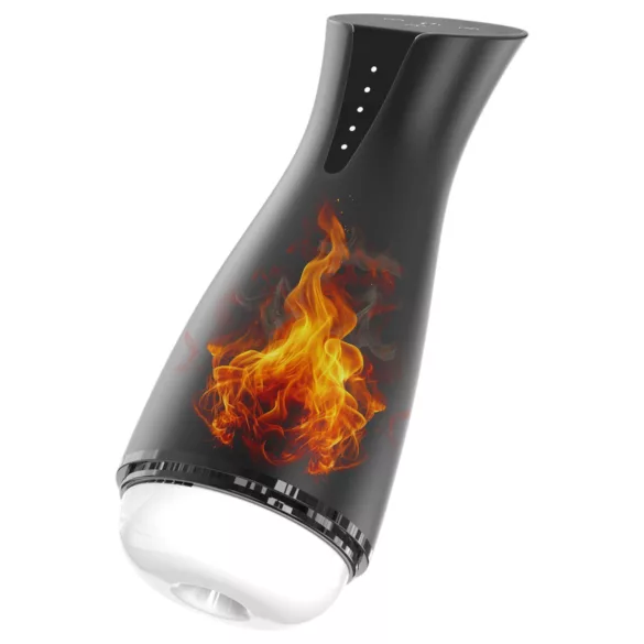 Men's Play - masturbator met zuig- en trilfunctie - verwarmd - zwart