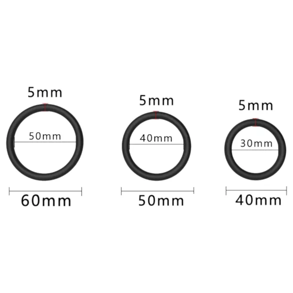 Men's Play - penisring set - zwart - 3 stuks