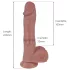 Erospace Natural Play - levensechte stotende-draaiende vibrator (huidskleur)