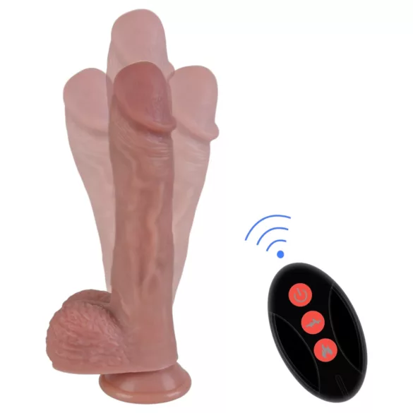 Erospace Natural Play - levensechte stotende-draaiende vibrator (huidskleur)