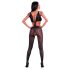 Livco Tubiana - gestreepte, open net catsuit - zwart - S-L