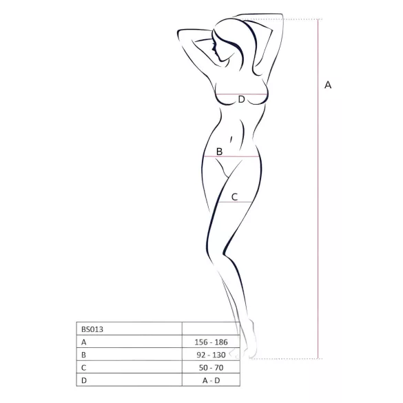Passion BS013 - lingerie set - gestreepte netstof - zwart - S-L