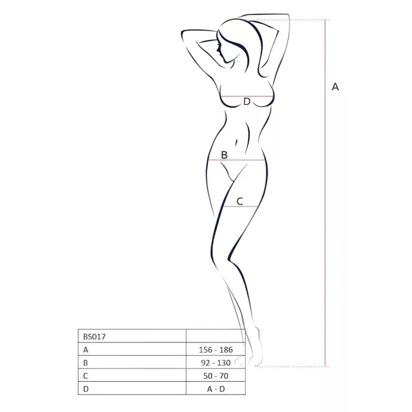Passion BS017 - lingerieset met rozenmotief - zwart - S-L