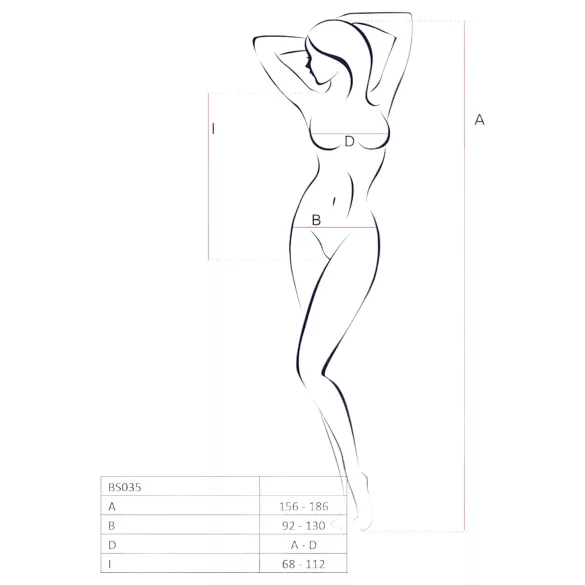 Passion BS035 - wit net body met schouderbandjes en open design (S-L)