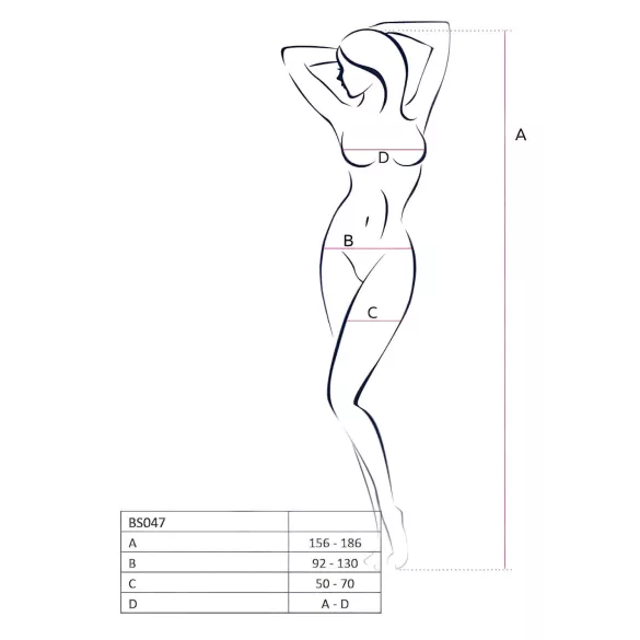Passion BS047 - open net set met uitsnede - wit - S-L