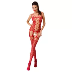   Passion BS054 - lingerie set - bloemenkant netstof - rood - S-L