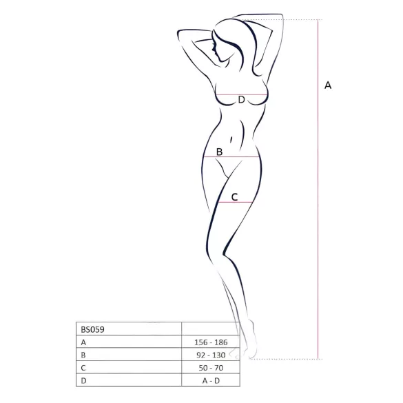 Passion BS059 - witte net lingerieset - S-L