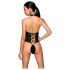 Passion Nancy - open body met gekruiste bandjes (zwart) - L/XL
