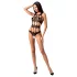 Passion BS083 - geperforeerde, open, zwarte body (S-L)