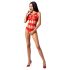Passion BS083 - geperforeerde, open body - rood (S-L)