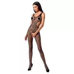   Passion BS085 - open catsuit met mozaïekpatroon - zwart - S-L