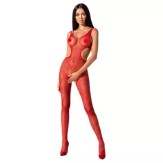   Passion BS085 - open bodystocking - mozaïekpatroon - rood - S-L