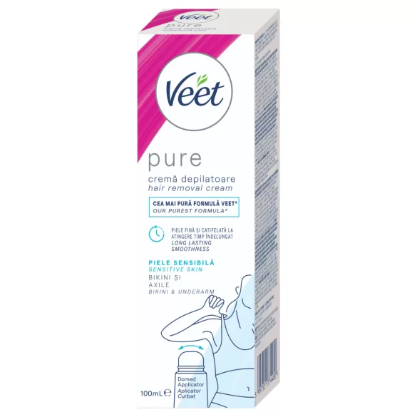 Veet Pure - ontharingscrème bikinilijn en oksels - gevoelige huid - 100ml