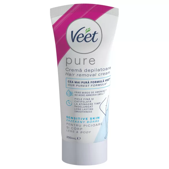 Veet Pure - ontharingscrème benen en lichaam - gevoelige huid - 200ml