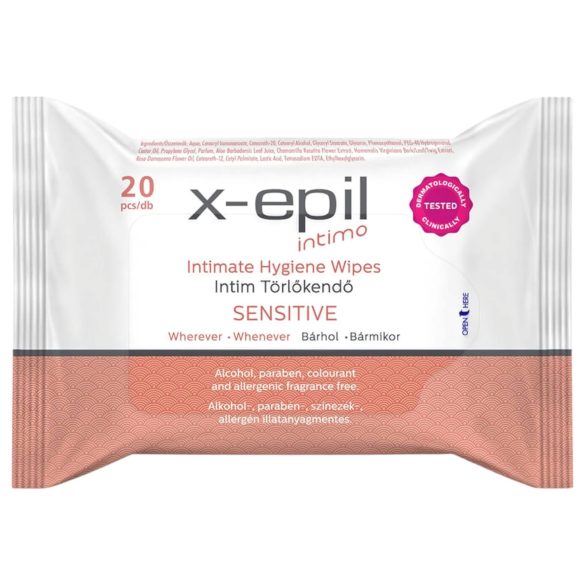 X-Epil Intimo Sensitive - intieme vochtige doekjes (20 stuks)