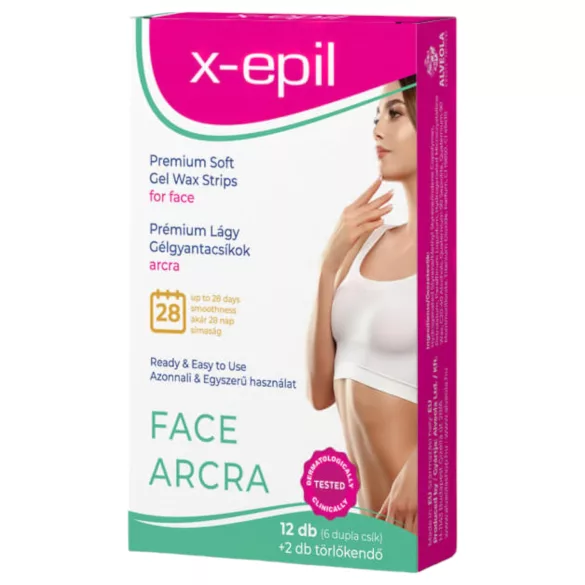X-Epil - kant-en-klare premium gelstrips (12 st.) - voor het gezicht