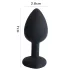 Sunfo - siliconen buttplug met hartvormige steen - zwart/roze