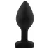 Sunfo - siliconen buttplug met hartvormige steen - zwart/paars