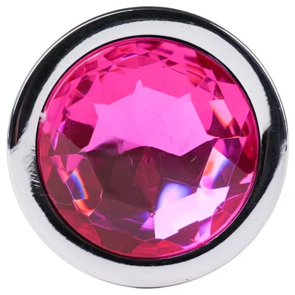 Desirel - anaal plug klein - roze juweel - zilver/pink