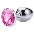 Desirel Pink Jewel L - anale plug (zilver-roze)
