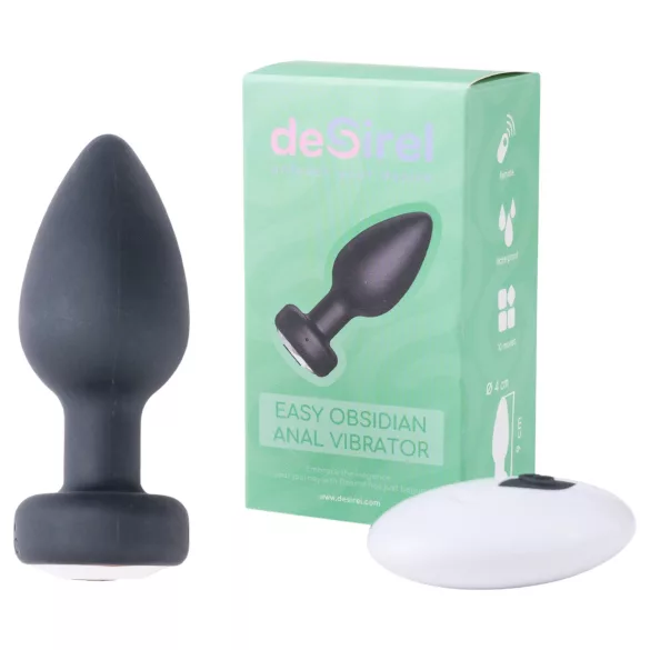 Desirel Easy Obsidian - anale vibrator - oplaadbaar draadloos - zwart