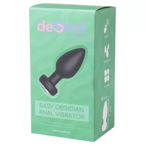 Desirel Easy Obsidian - anale vibrator - oplaadbaar draadloos - zwart