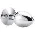 Sunfo - metalen buttplug - donkerpaarse steen - zilver