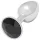 Sunfo - metalen buttplug - zwarte steen - zilver