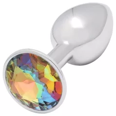 Sunfo - metalen buttplug - gele steen - zilver