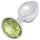 Sunfo - metalen buttplug met lime steen - zilver