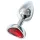 Sunfo - metalen anaalplug met rood hartvormig steentje (zilver)