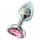 Sunfo - metalen anale plug met hartvormige roze steen (zilver)