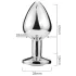 Sunfo - metalen anale plug met hartvormige roze steen (zilver)